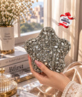 Women's Medium Clutch Bag – Stylish Occasion Handbag (Silver)