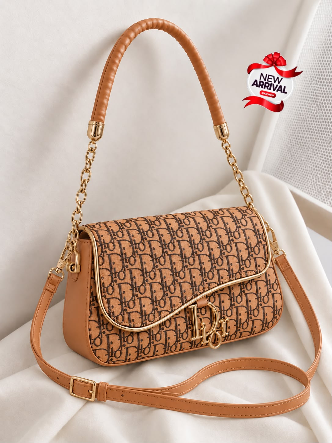 D Crossbody Bag for Girls – Stylish Medium Shoulder Bag (Mustard)