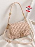 D Crossbody Bag for Girls – Stylish Medium Shoulder Bag (Beige)