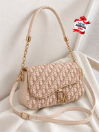 D Crossbody Bag for Girls – Stylish Medium Shoulder Bag (Beige)