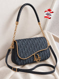 D Crossbody Bag for Girls – Stylish Medium Shoulder Bag (Black)