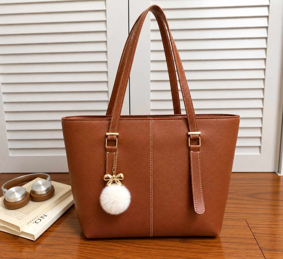 Master Quality PU Tote Bag for Women – Large Everyday Tote (Mustard)