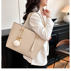 Master Quality PU Tote Bag for Women – Large Everyday Tote (Beige)