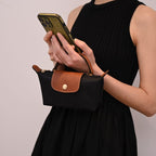 L-C Mini Crossbody Bag for Girls with Long Strap (Black)