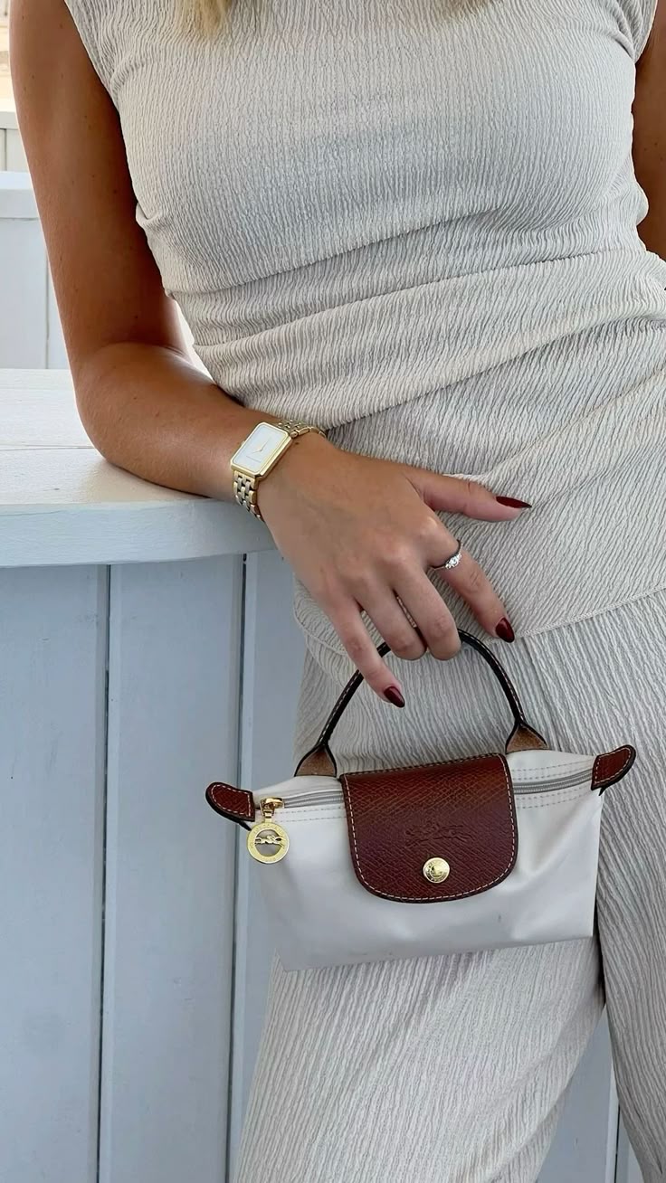 L-C Mini Crossbody Bag for Girls with Long Strap (White)