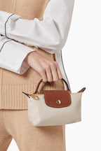 L-C Mini Crossbody Bag for Girls with Long Strap (White)