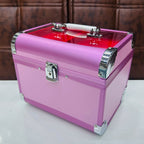 Portable Hard Shell Cosmetic Travel Case – Makeup Organizer Box for Girls & Women (Purple)