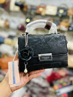 Taihohg Branded Leather Handbag & Crossbody Bag for Women (Black)