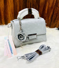 Taihohg Branded Leather Handbag & Crossbody Bag for Women (Silver)