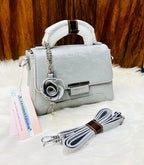 Taihohg Branded Leather Handbag & Crossbody Bag for Women (Silver)