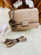Taihohg Branded Leather Handbag & Crossbody Bag for Women (Beige)