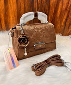 Taihohg Branded Leather Handbag & Crossbody Bag for Women (Brown)
