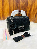 Taihohg Branded Leather Handbag & Crossbody Bag for Women (Black)