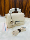 Taihohg Branded Leather Handbag & Crossbody Bag for Women (Cream)