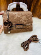 Taihohg Branded Leather Handbag & Crossbody Bag for Women (Brown)