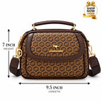 Medium Crossbody Bag for Women & Girls – Unique Handle Design (Brown)