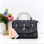 Women's Handbag & Crossbody Bag with Front Lock (Black)
