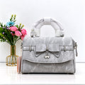 Women's Handbag & Crossbody Bag with Front Lock (Grey)