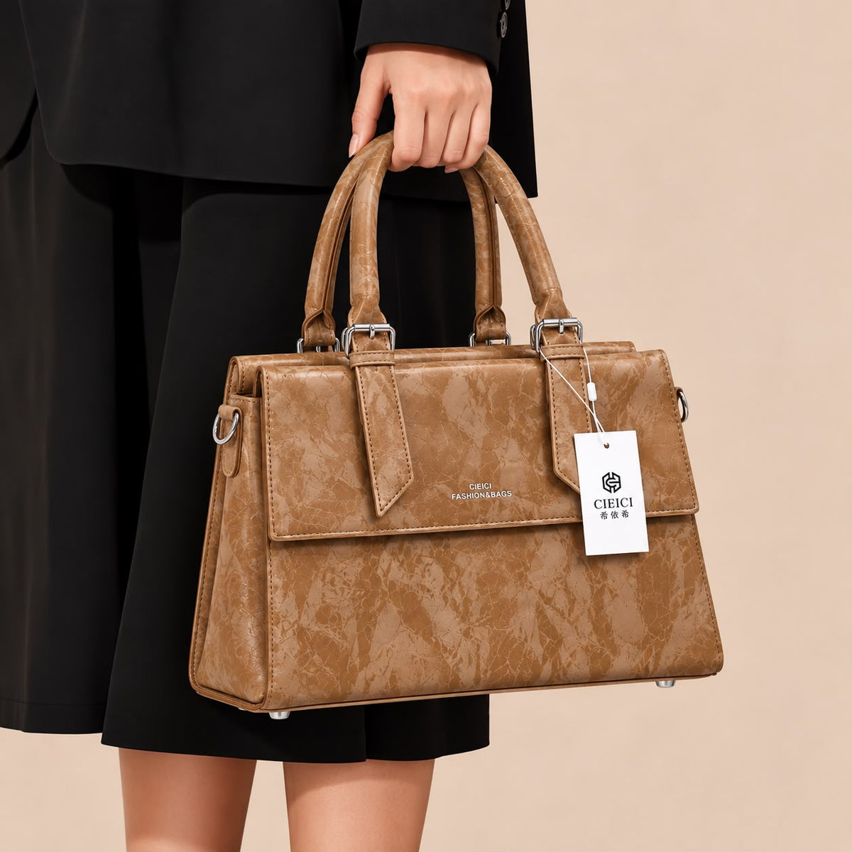 Women's Handbag with Long Strap – Everyday Style (Mustard)