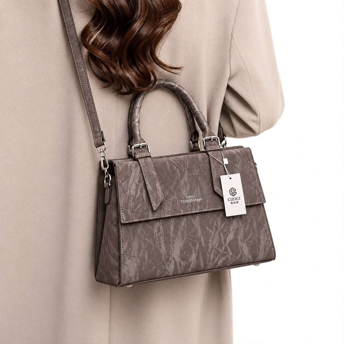 Women's Handbag with Long Strap – Everyday Style (Brown)