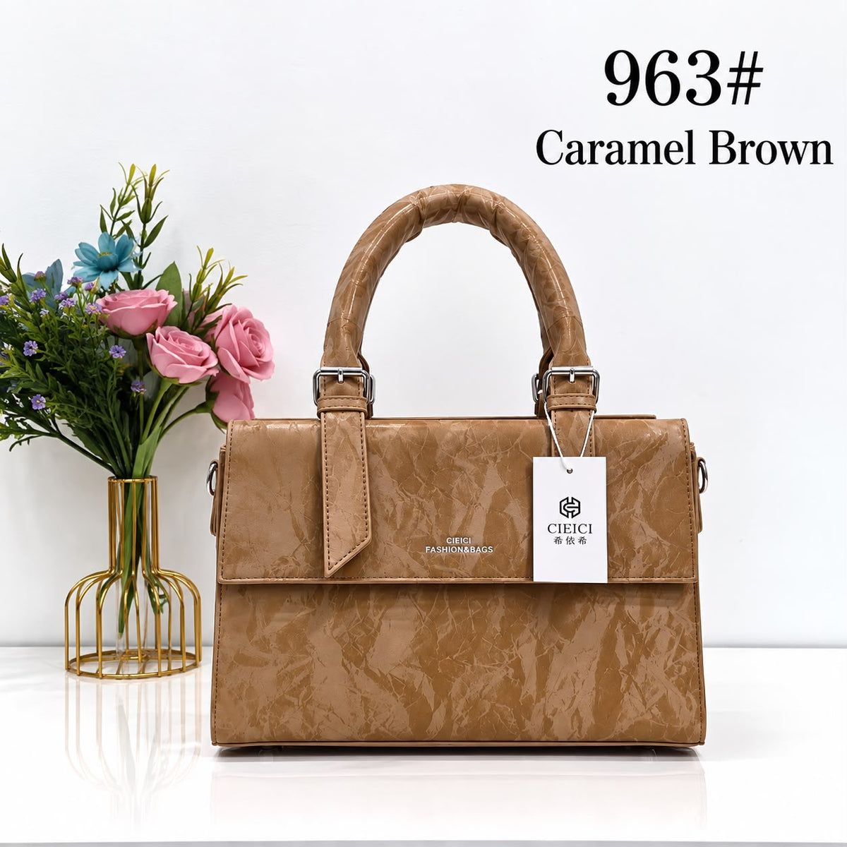 Women's Handbag with Long Strap – Everyday Style (Mustard)