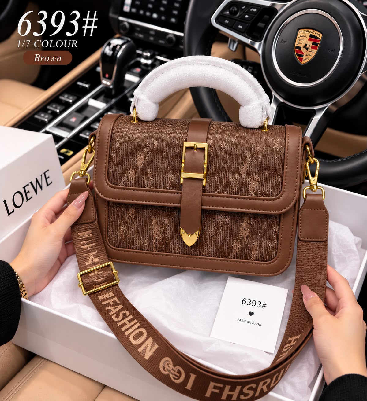 Women's Crossbody Bag with Long Strap – Everyday Style (Brown)