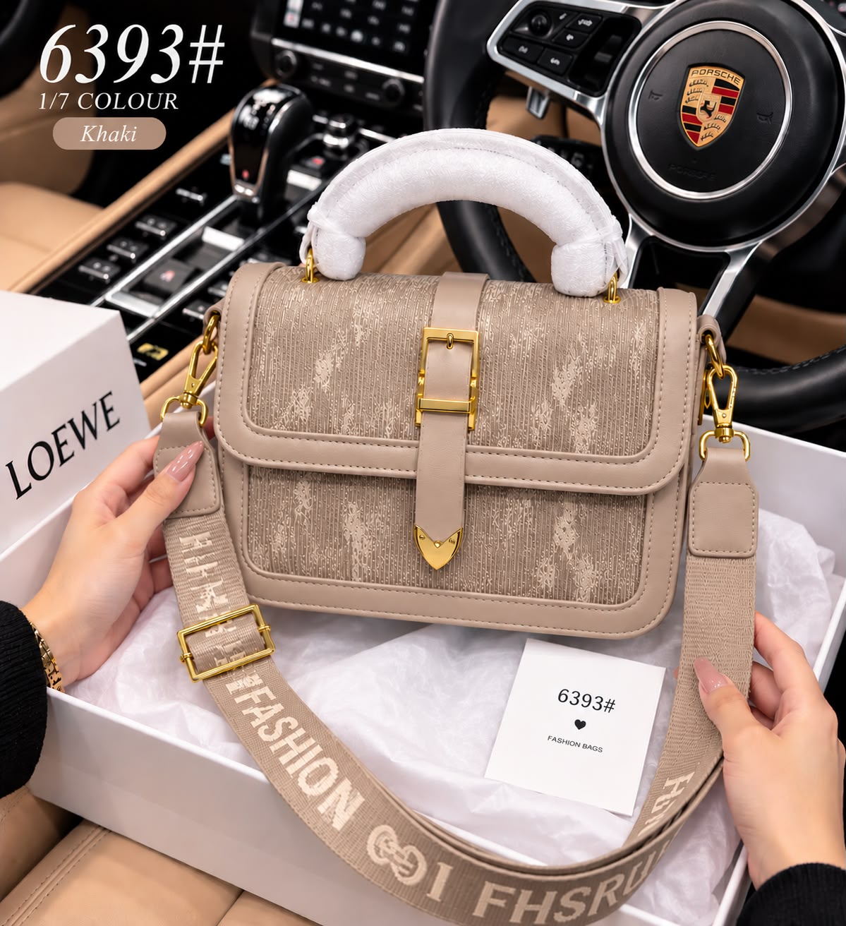 Women's Crossbody Bag with Long Strap – Everyday Style (Beige)