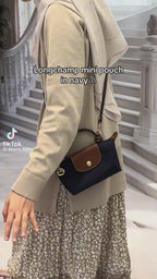 L-C Mini Crossbody Bag for Girls with Long Strap (Blue)